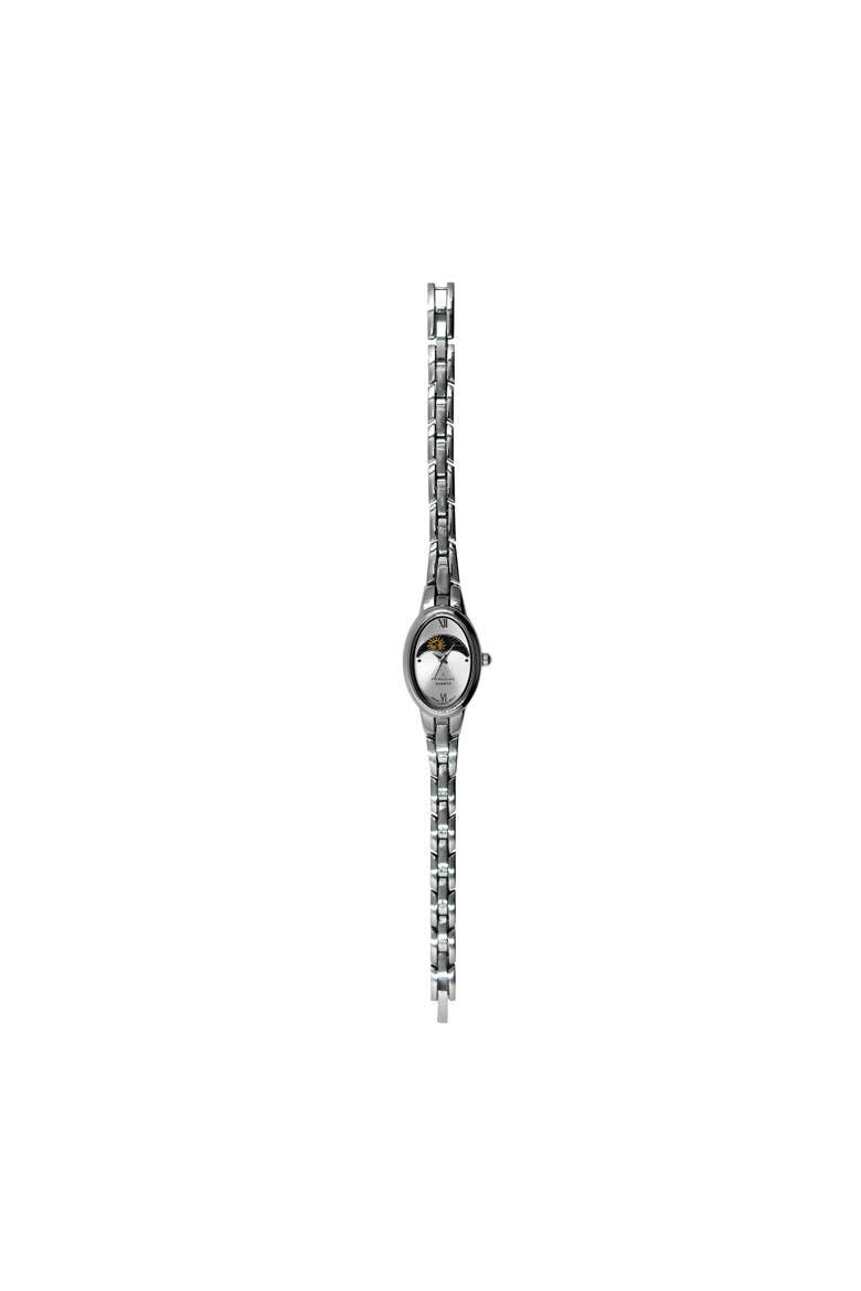 Sun Moon Oval Link Bracelet Watch- 30x25MM, Alternate, color, Silver