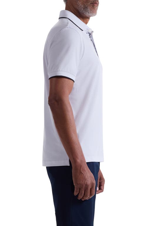 Bugatchi Three-button Performance Polo In White