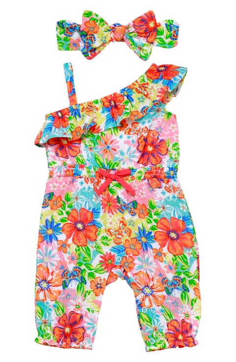 One-Shoulder Romper & Headband Set (Baby)