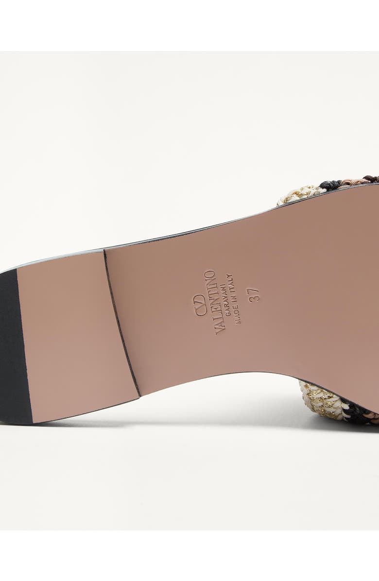 Valentino Garavani VLOGO Crochet Slide Sandal, Alternate, color, Ivory/ Multi