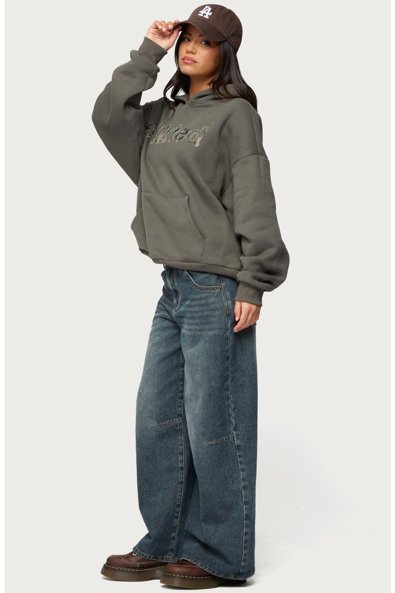 Camo Cutie Oversize Hoodie, Alternate, color, OLIVE