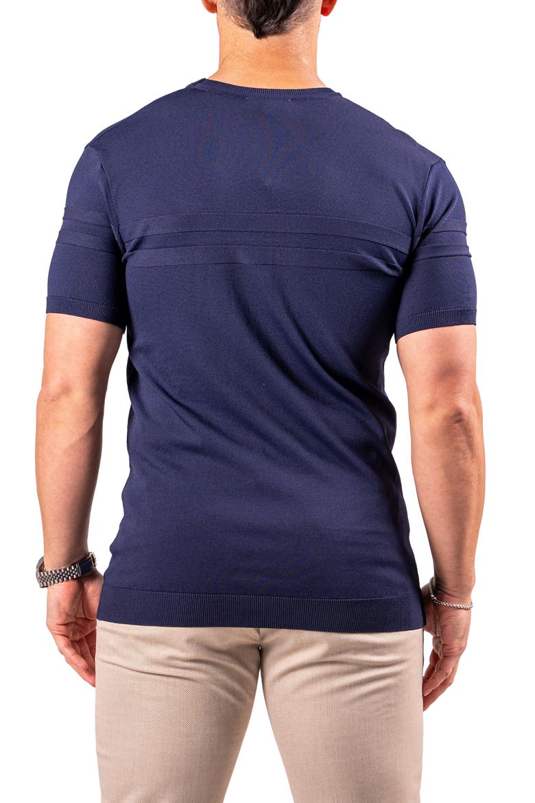 Stripe Short Sleeve Sweater, Alternate, color, BLUE