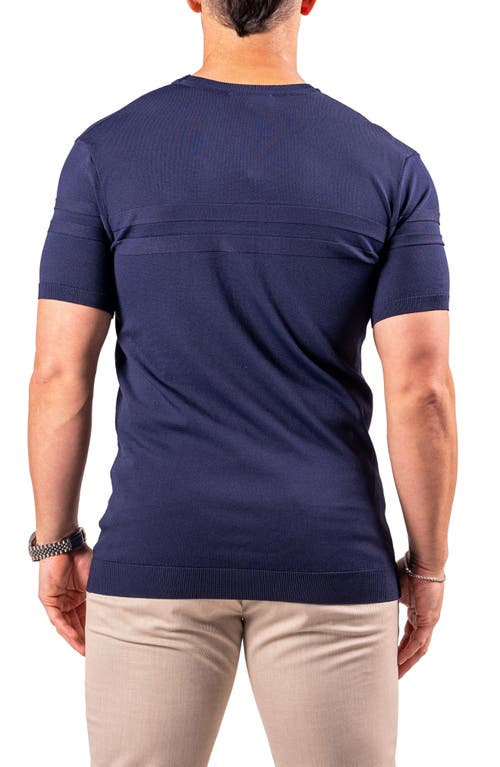 Maceoo Stripe Short Sleeve Sweater