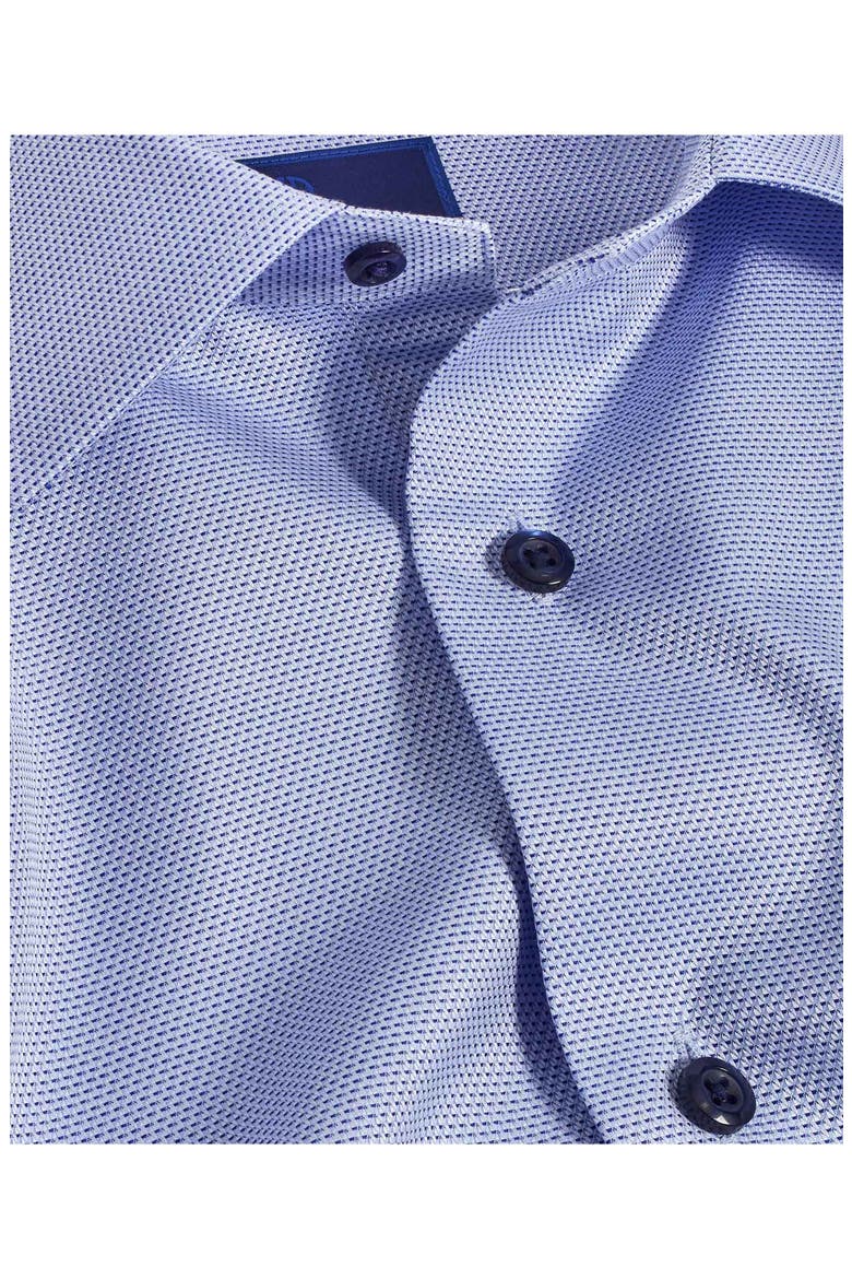 Trim Fit Cotton Microdobby Dress Shirt, Alternate, color, BLUE