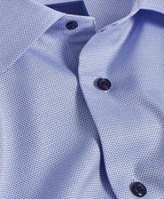 David Donahue Trim Fit Cotton Microdobby Dress Shirt