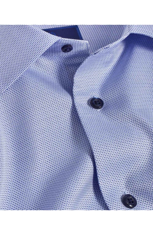 David Donahue Trim Fit Cotton Microdobby Dress Shirt In Blue