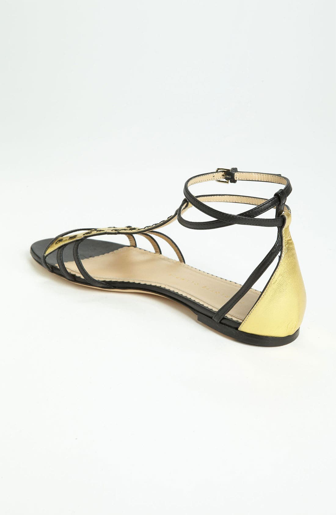 'Parisienne' Sandal, Alternate, color, GOLD/ BLACK