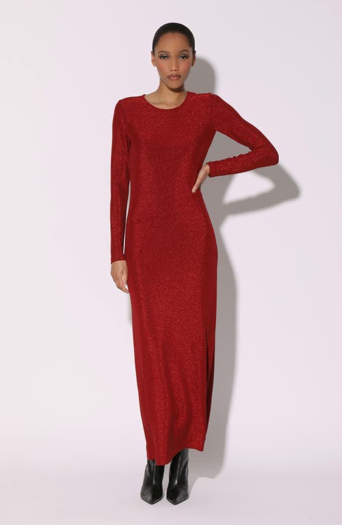 Shop Walter Baker Juliet Long Sleeve Dress In Shimmer Red