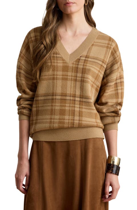 Plaid V-Neck Sweater