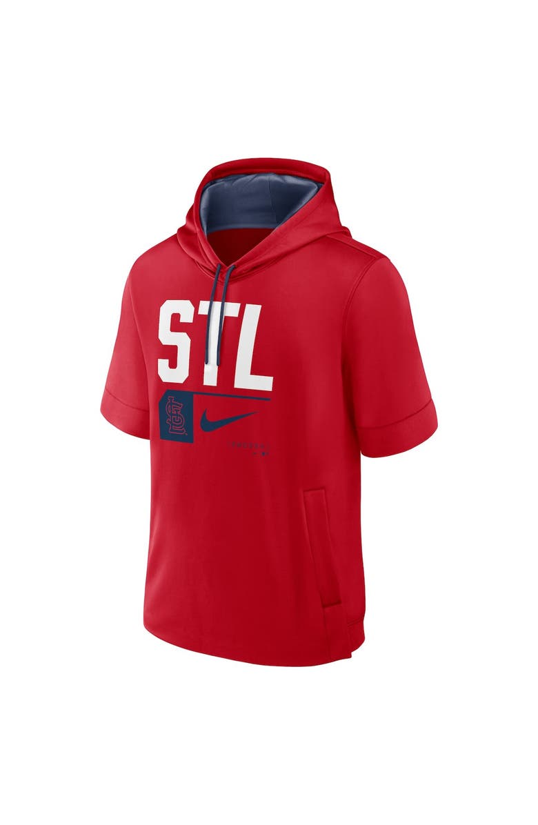 Nike Men's Nike Red St. Louis Cardinals Tri Code Lockup Short Sleeve Pullover Hoodie, Alternate, color, Red