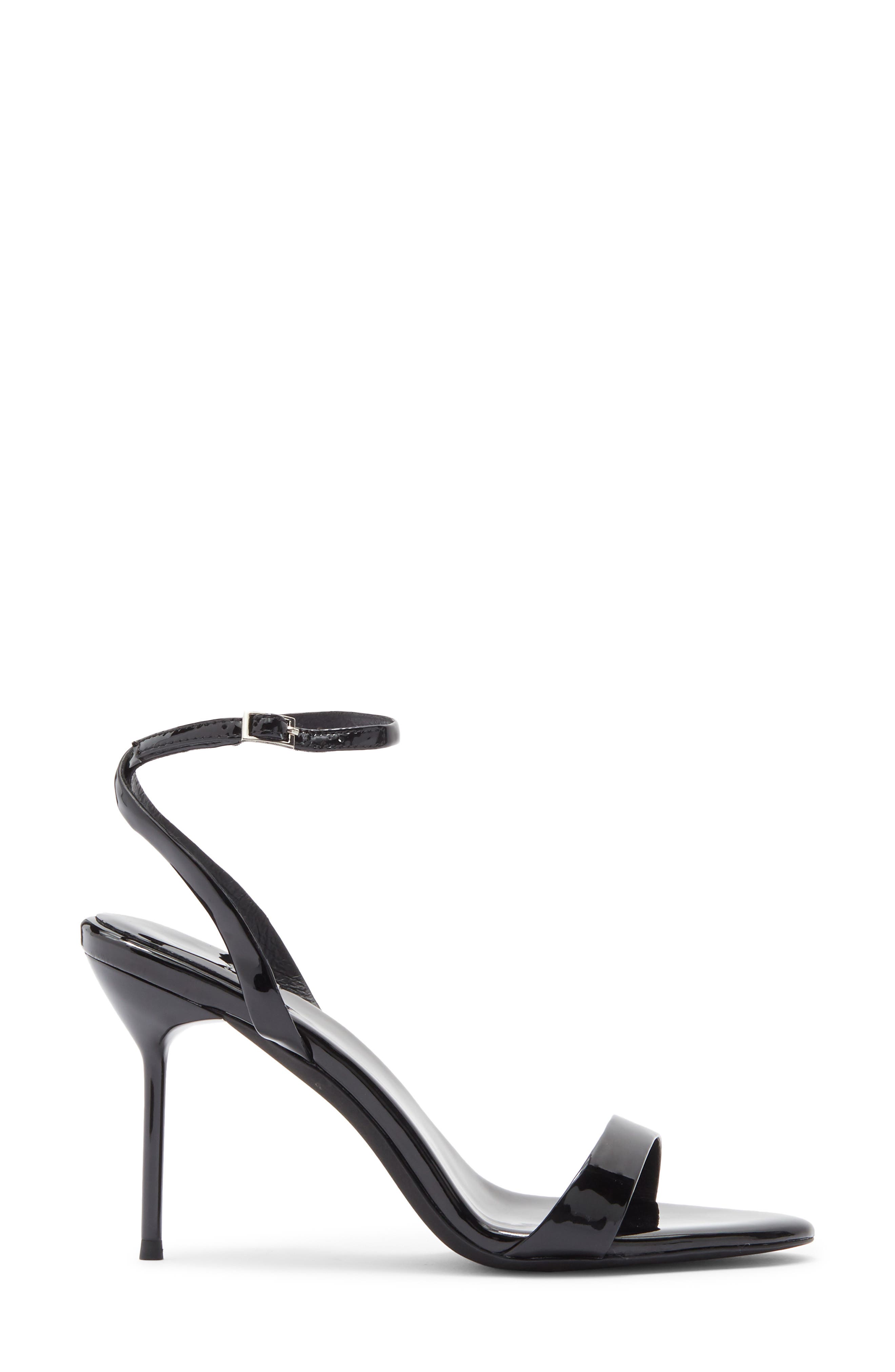 Jeffrey Campbell Blossmz Ankle Strap Satin Sandal, Alternate, color, Black Patent