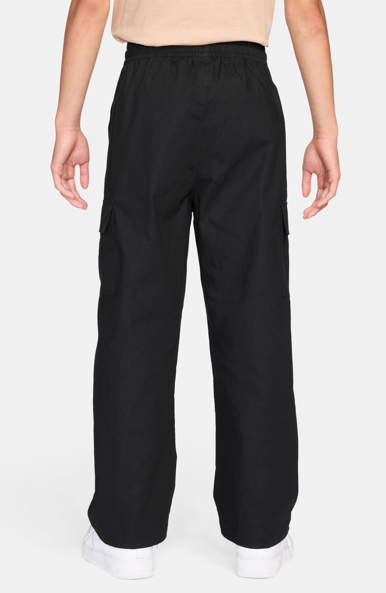 Nike Kids' Club Ripstop Cargo Pants, Alternate, color, Black/ White