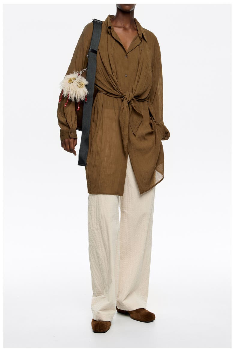 Lead Corduroy Barrel Leg Trousers, Alternate, color, IVORY