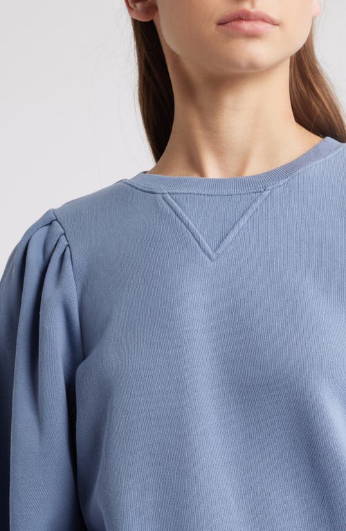 Rails Tiffany Balloon Sleeve Cotton Sweatshirt In Faded Periwinkle