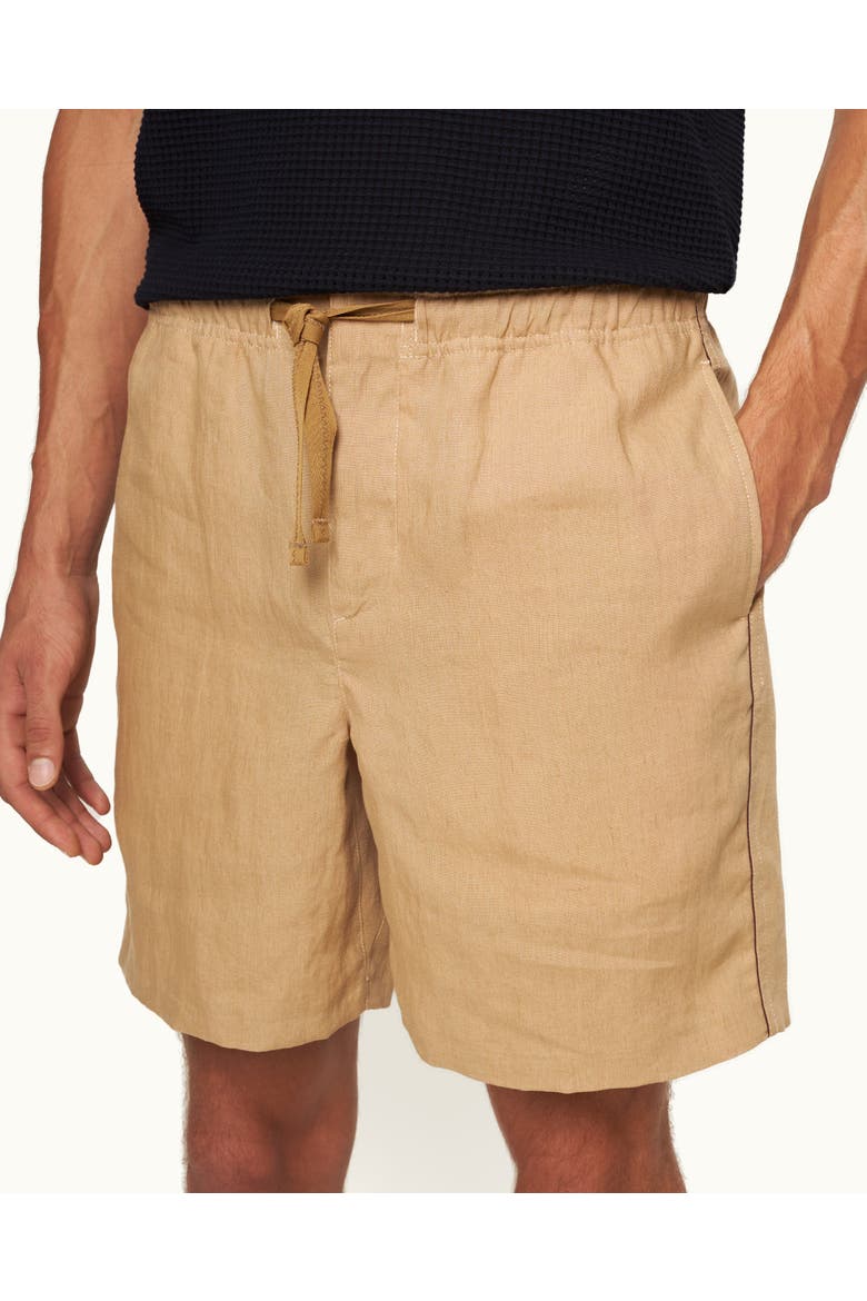 Alex Piping Relaxed-Fit Shorts, Alternate, color, BISCUIT/DAMSON