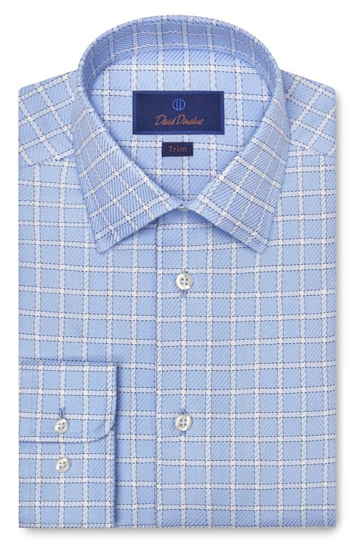 David Donahue Trim Fit Box Twill Dress Shirt in Sky 