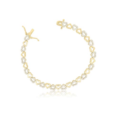 CZ Alternating Heart Bracelet