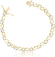 The Lovery Fine Jewelry CZ Alternating Heart Bracelet