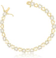 The Lovery Fine Jewelry CZ Alternating Heart Bracelet
