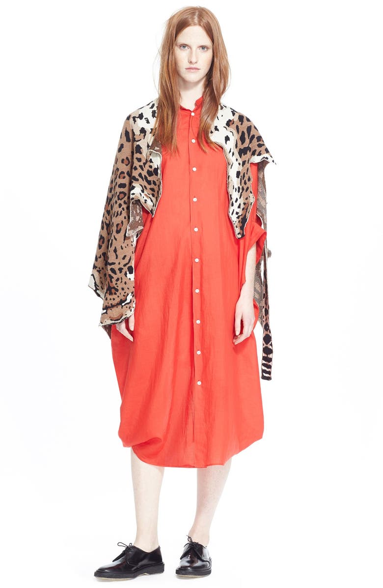 Junya Watanabe Drape Sleeve Linen Shirtdress, Alternate, color, 