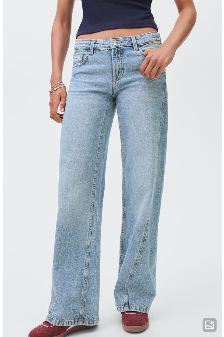 Low Rise Wide Leg Jeans, Main, color, LIGHT BLUE