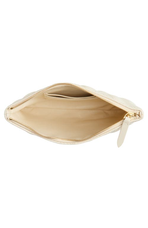 Valentino Garavani Medium Quiltie 67 Quilted Leather Pouch In White
