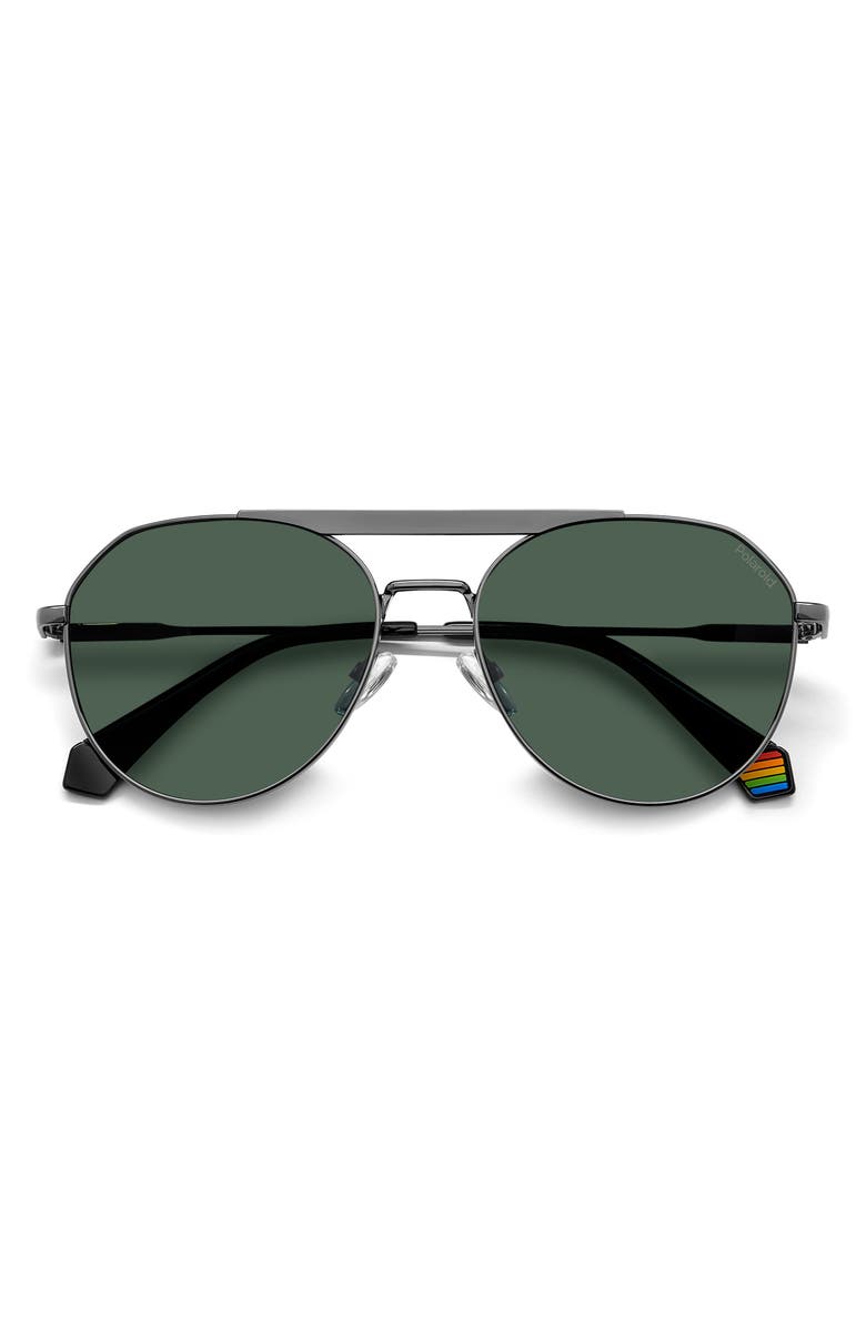 Polaroid 57mm Polarized Aviator Sunglasses, Alternate, color,