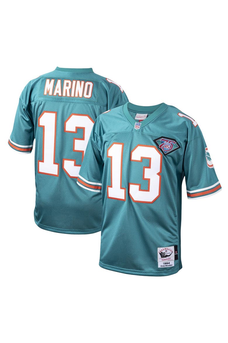 Men's Mitchell & Ness Dan Marino Aqua Miami Dolphins 1994 Authentic Throwback Retired Player Jersey, Alternate, color, Aqua