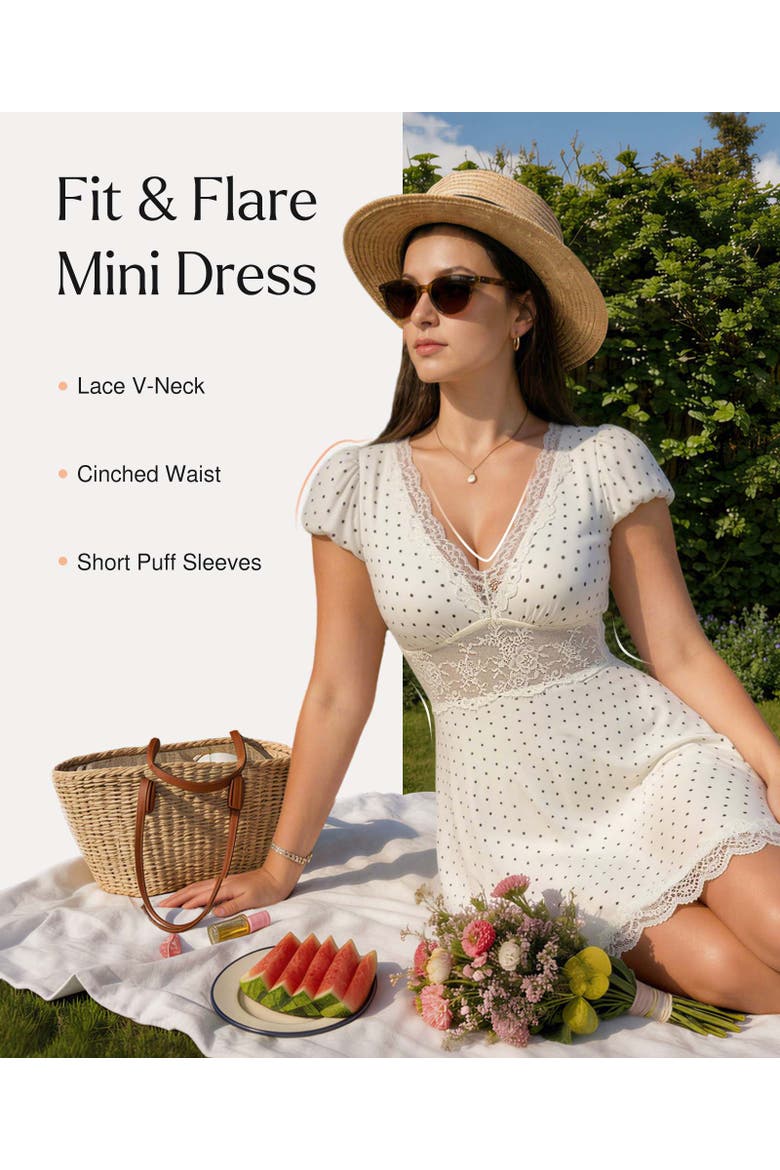 Plunge Resort Fit & Flare Shapewear Built in Mini Dress, Alternate, color, Ruby