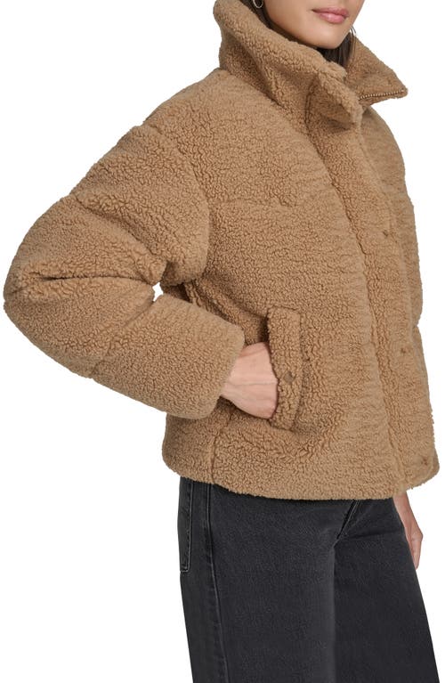 Levi's Western Faux Shearling Puffer Jacket In Brown