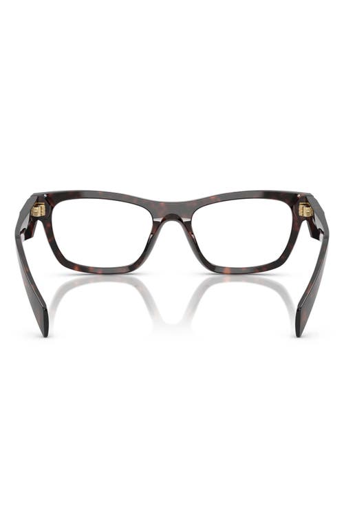 Prada 54mm Butterfly Optical Glasses In Brown Tortoise
