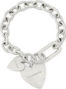 AllSaints Double Heart Chain Link Bracelet