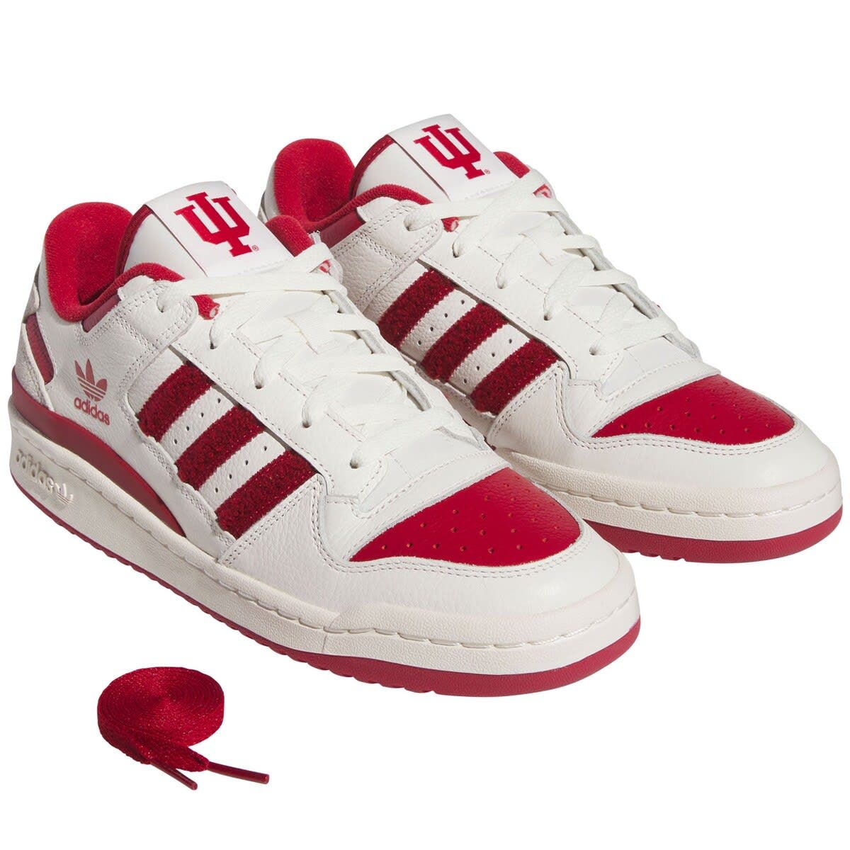 adidas Unisex adidas  White Indiana Hoosiers Forum Low Basketball Shoes, Alternate, color, 
