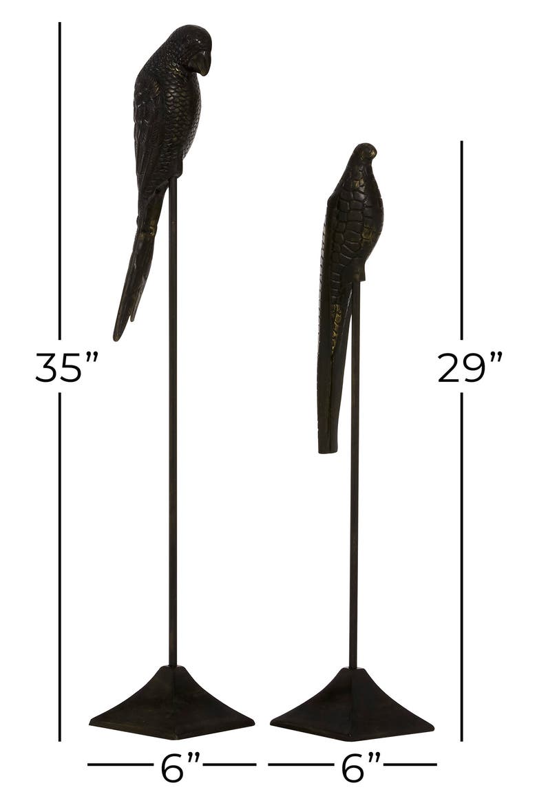 Black Aluminum Bird Sculpture - Set of 2, Alternate, color, BLACK