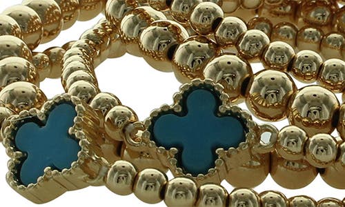 Olivia Welles Set Of 5 Clover Beaded Stackable Bracelets In Multi