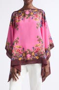 Etro Floral Silk Poncho