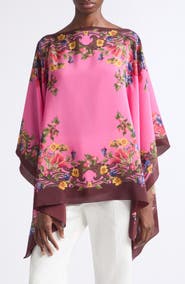 Etro Floral Silk Poncho
