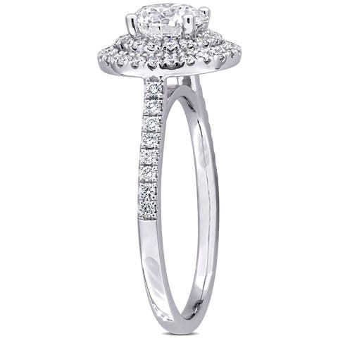 1-3/8 CTW Lab-Grown Diamond Halo Ring 14k
