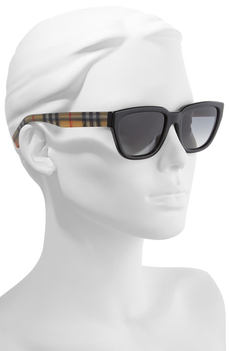 Burberry 54mm Polarized Gradient Square Sunglasses, Alternate, color, 