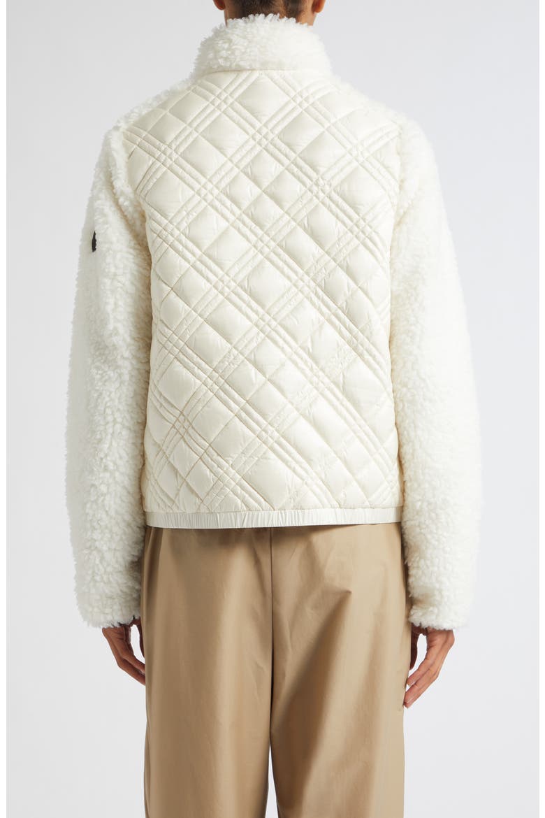 Mixed Media Fleece Zip Cardigan, Alternate, color, WHITE