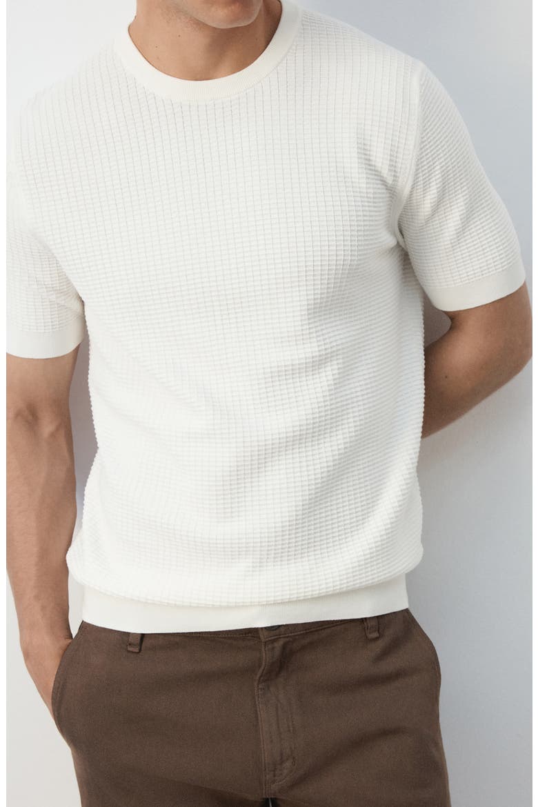 Waffle Knit T-Shirt, Alternate, color, OFF WHITE