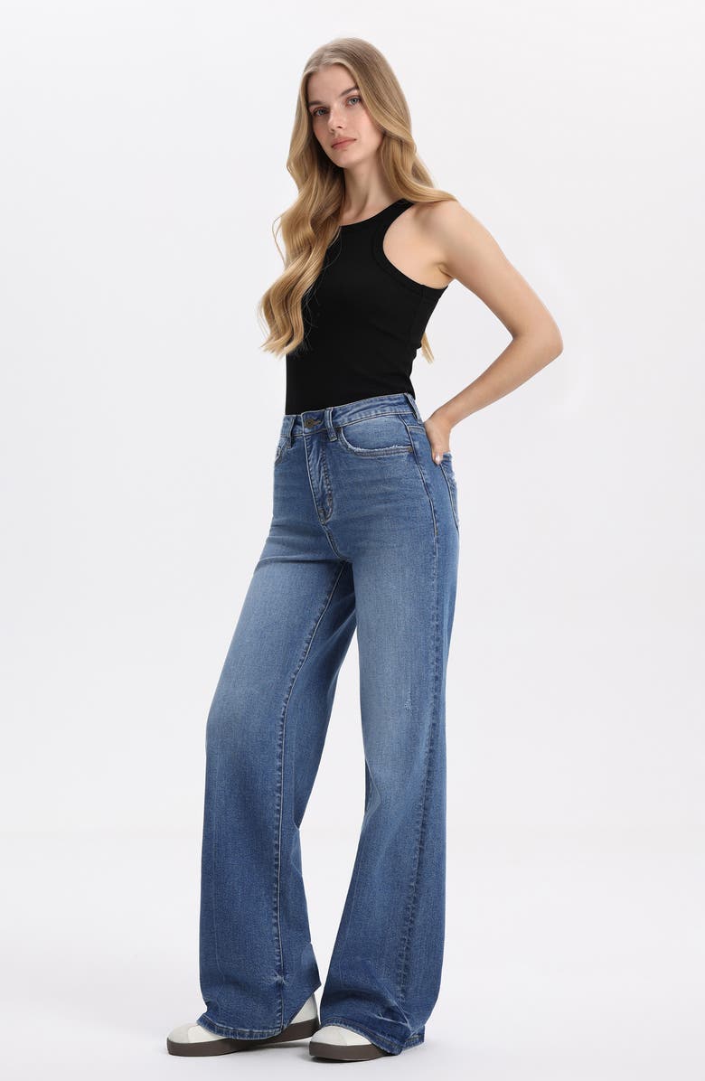 Bayeas High Waist Wide Leg Jeans, Alternate, color, Haven
