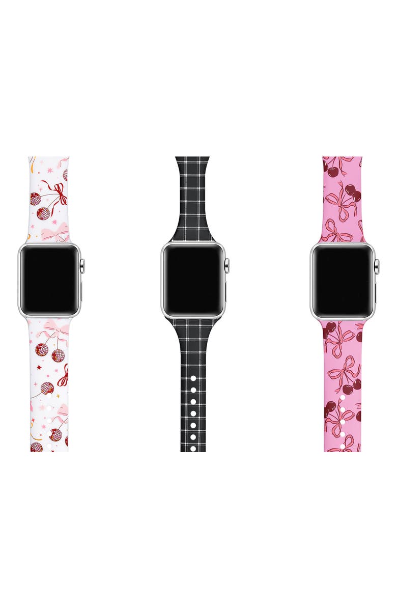 The Posh Tech Assorted 3-Pack Silicone Apple Watch<sup>®</sup> Watchbands, Alternate, color, Assorted