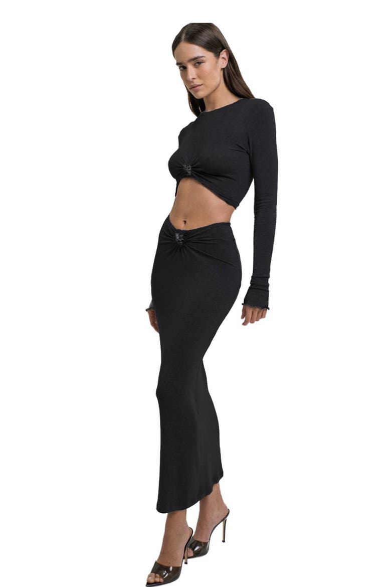 Papper Ripple Skirt, Alternate, color, Black