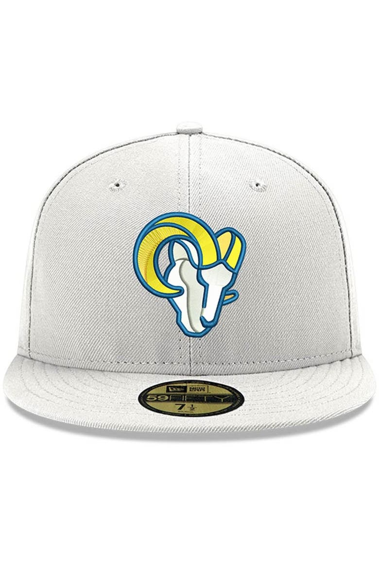 Men's New Era White Los Angeles Rams Omaha Ram Head 59FIFTY Fitted Hat, Alternate, color, White