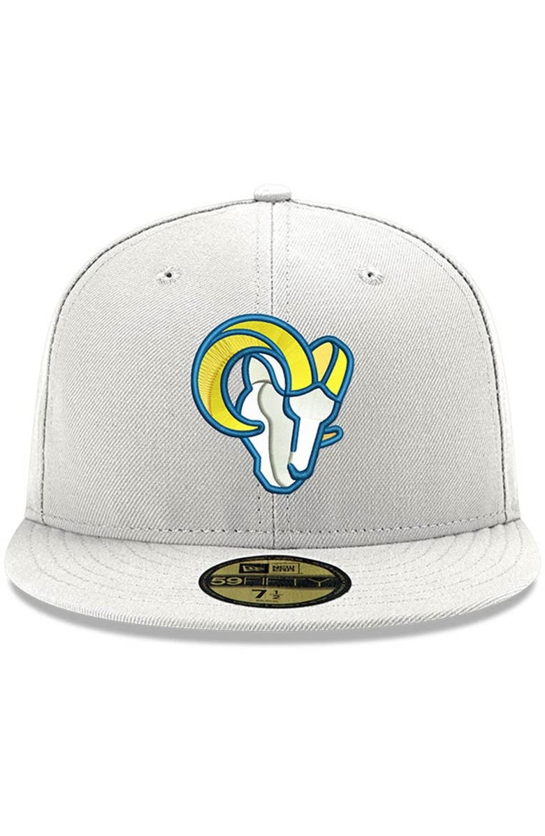New Era Men's New Era White Los Angeles Rams Omaha Ram Head 59FIFTY Fitted Hat, Alternate, color, White