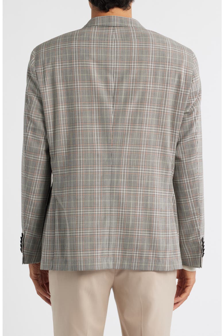 Heston Slim Fit Plaid Double Breasted Wool Blend Suit Jacket, Alternate, color, MED BROWN