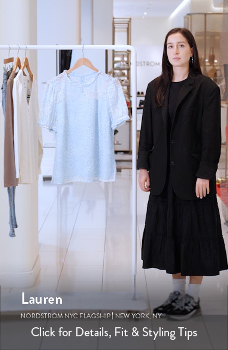 Puff Sleeve Floral Lace Blouse, sales video thumbnail