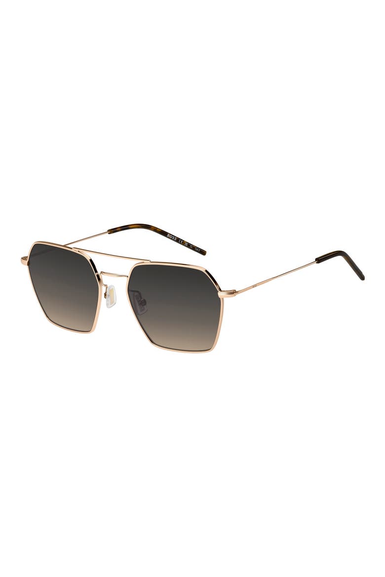 54mm Geometric Aviator Sunglasses, Alternate, color, 0000-PR