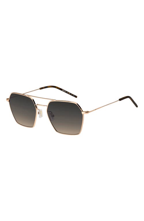 Hugo Boss Boss 54mm Geometric Aviator Sunglasses In Gold